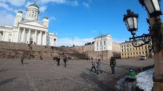 Helsinki, Finland, Market Square. Хельсинки, Рыночная площадь и кафедральный собор