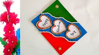 Beautiful Handmade Valentine's Day Card Idea / DIY Greeting Cards for Valentine's Day card.