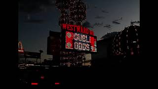 Las Vegas Boulevard Strip drive through sunset night 1993