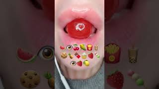 MAKAN SESUAI EMOJI 🍉👁🍒🌽🍟🧋@hobbyjajan10 #ekperimen #mukbang #msbh13