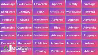 English Vocabulary - Lesson 20 | Advise, Advantage, Adventuresome, Adversative, Adversity | Synonyms