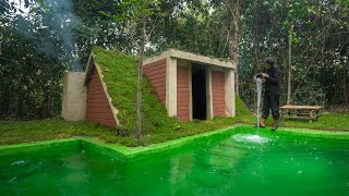 Amazing Girl Build Jungle Villa Around Swimming Pool, Girl Living Off Grid, Girl Solo Bushcrafts