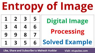 What is Entropy on Image and How to Calculate Entropy of an Image in DIP by Mahesh Huddar