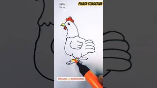 How to draw chicken 🐔Simple Easy Drawings #draweasy #youtube #youtuber #instagram #tiktok #like