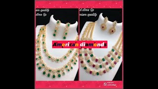 Latest trendy American diamonds neck sets