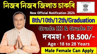 4 টা বিভাগত নতুন চাকৰি - Assam Jobs || Assam Career Jobs || Assam Jobs Vacancy 2024