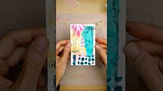 Collage practice on index card using gelli prints + stamps. #shorts #mixedmedia