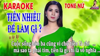 KARAOKE TIỀN NHIỀU ĐỂ LÀM GÌ ➤ BEAT TONE NỮ  ➤ SONG CA CÙNG DIỄM TRANG