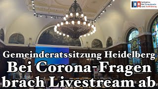 Gemeinderatssitzung Heidelberg: Bei Corona-Fragen brach der Livestream ab