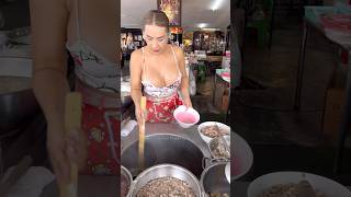 She Serve Delicious Yen Ta Fo Seafood Noodles -Thai Street Food