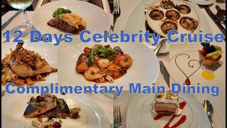 Celebrity Equinox Main Dining Menu & Food vlog on 12 days Cruise + Specialty Restaurant option  2024