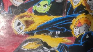 Teen Titans as Ghost Riders (Ghost Riders in the sky by Spiderbait)