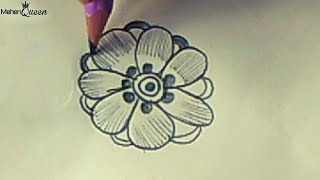 Flower 💮 Mehndi Design For Beginners | Pencil Work | Basic steps of mehndi design | Simple Flower