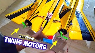 Tutorial cara memasang mesin pesawat remote control RC PLANE twins motors