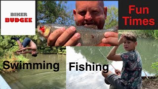 Fishing and swimming / day out by the Kennet canal