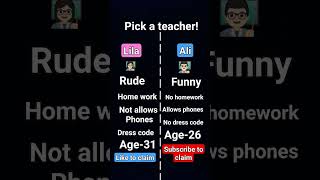 pick a teacher #teacher #subscribe #fypシ #bedo_YT