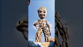 I Am Groot and baby groot Evolution full screen 60fps