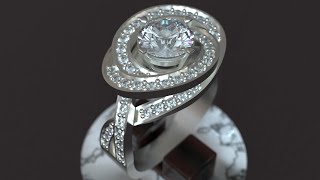 How to design the Spiral Solitaire Ring so easily, 3D Modeling.