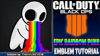 COD BO4 Black Ops 4  EPIC " RAINBOW PUKE " Emblem Tutorial Guide How To Make