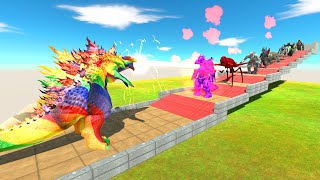 Rainbow Gojira Power VS Team Zilla - Animal Revolt Battle Simulator