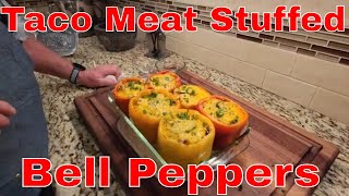 Best Bell Peppers Stuff with Taco Meat #bellpeppers #mexicanfood