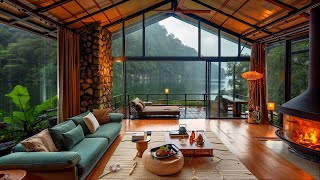 Rainy Day Smooth Jazz and Cozy Jazz Ambiance - Cabin Porch Jazz Vibes for Studying and Working