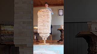 Teen breaks Giant Jenga record #shorts