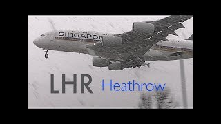 *Snowy Afternoon Arrivals Compilation* RW27L, London Heathrow, Incl. Go-Arouds, A380s...more✈️🛬