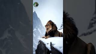 Lion in Snow | 4K Short | Rare capture  #savageplanetshorts #lion #Snowlion #viralshort #wildlife