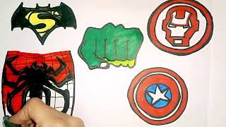 Avengers, Signs ||Spider Man, Hulk.SuperMan BatMan   || Drawing And Coloring|| Awesome Drawing||