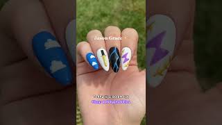 Jason Grace Percy Jackson nails, black widow, winter soldier nails #percyjackson