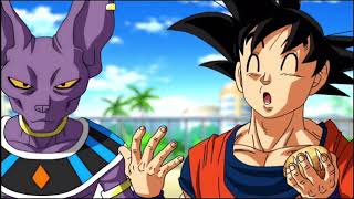 Goku and beerus fight for food | future trunks amazed about goku’s powers