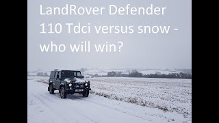 Out in the snow in my 2011 Landrover Defender 110 Tdci.