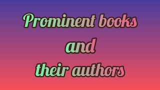 Prominent books and their authors #uklt2024 #gk