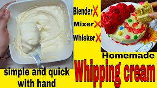 Homemade whipped cream with hand|whipped cream with butter|no electric beater or mixer|Raji talks