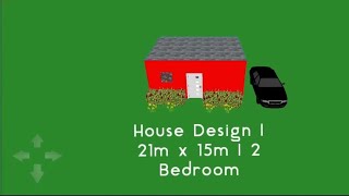 House Design | 21m x 15m with 2 Bedroom