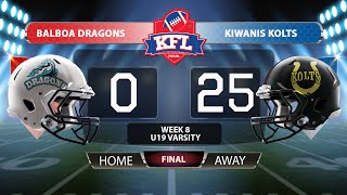 KFL U19 Varsity Contact - Balboa Dragons vs Kiwanis Kolts