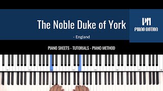 The Noble Duke of York - Nursery Rhymes (Easy Sheet Music - Piano Solo Tutorial - Piano Method Book)