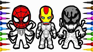 Marvel Superheroes : Coloring Spidey, Iron Man, and Venom