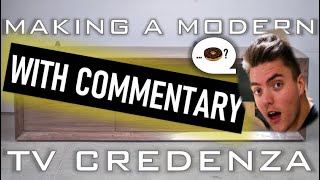 Making A Modern TV Credenza From Plywood - WITH COMMENTARY