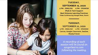 Parent Institute Invite & Intro Sanger Learns