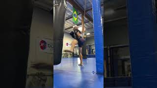 Heavy Bag Combo Double Jab Inside Leg Kick Cross Hook Right Kick