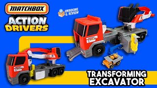 2023 Matchbox Action Drivers Transforming Excavator Playset - Unboxing, Assembly, and Review