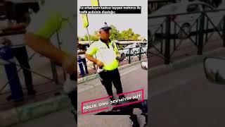 Kız arkadaşını kasksız taşıyan motorcu ile trafik polisinin diyaloğu