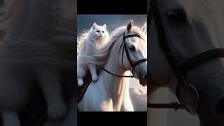 When White Cat thinks about horse riding #cat #anime #funny