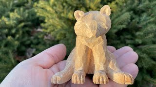 Wood carving a Raccoon part 1