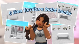 6 IKEA furniture build hacks WITHOUT TRANSFORM GAMEPASS | Roblox bloxburg