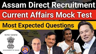 Current Affairs Mock Test for Assam Direct Recruitment | Assam Direct Recruitment Mock Test | ADRE