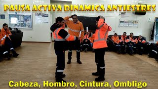 Pausa Activa Dinamica antiestres, cabeza, hombro, cintura, ombligo