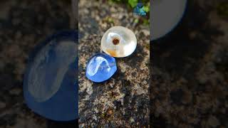 Ancient Natural Blue Sapphire & White Sapphire Mukkaru Beads from Sri Lanka